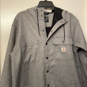 Carhartt Men's Rain Defender Relaxed Fit Heavyweight Hooded Shirt Jacket L NWT